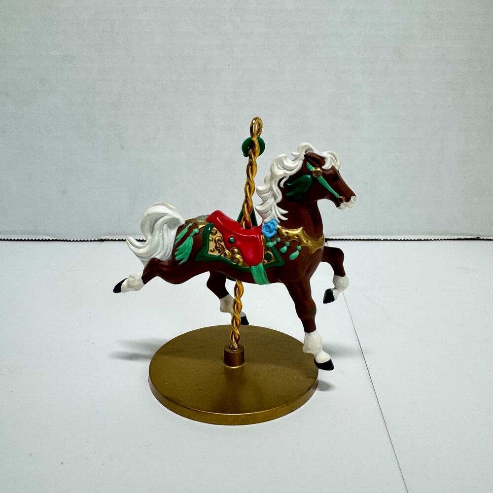 1989 Hallmark Keepsake Ornament Star Carousel Horse 3rd in Series Holiday VTG